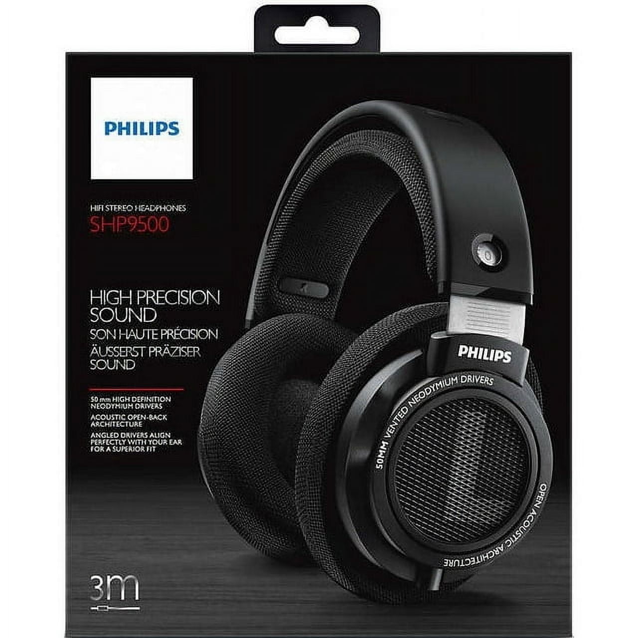 Philips Over-Ear Wired Headphones Stereo PC Headset Open Back Headphones with Cord HiFi Headphones - SHP9500