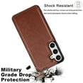thumbnail image 5 of Ebizware for Samsung Galaxy S24 Phone Case, Magnetic Leather Wallet Case with Credit Card Cash Slots Holder for Women Men Folio Flip Kickstand Cover for Galaxy S24 [Brown], 5 of 9