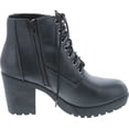thumbnail image 6 of SODA Women's Second Faux Leather Lace Up High Chunky Heel Ankle Booties, 6 of 7