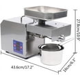 thumbnail image 2 of Kitchen Oil Press Machine, 600W Electric Automatic Oil Press Extractor Hot/Cold Organic Oil, 110V Commercial Oil Press Maker with Digital Screen for Avocado Coconut Flax Peanut Castor Perilla, 2 of 7
