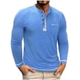 thumbnail image 3 of DIOAZUD Waffle Long Sleeve Henley Shirts for Men Solid Color Button Tops Lightweight Casual Regular Fit Tshirts for Workout, 3 of 7