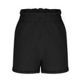 thumbnail image 4 of HomeDM Women's Shorts with Pockets, Casual Elastic Waist Loose Fit Lounge Shorts - Black/XL, 4 of 6