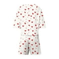 thumbnail image 6 of Annhoo Womens Valentine's Day Outfits 2 Piece Short Sleeve Cute Print Crewneck Shorts Set Comfortable Fashion Clothes, 6 of 7