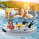 thumbnail image 4 of Inflatable Drink Holder, 8 Holes Floating Pool Bar, Drink Cup Holder Fruit Salad Buffet Pool Adult Accessories for Pool Beach Party Fun (Gray), 4 of 5