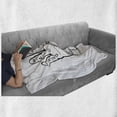 thumbnail image 5 of Palmistry Soft Flannel Fleece Throw Blanket, Psychic Hand Pattern with Magic Eye Alchemy Signs Hand Drawn, Cozy Plush for Indoor and Outdoor Use, 50" x 70", Charcoal Grey Off White, by Ambesonne, 5 of 5