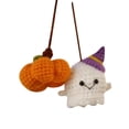 thumbnail image 4 of Halloween Ornament Crochet Ghost Pumpkin Hanging Pendant for Car Rearview Mirror Interior Decor, 4 of 4