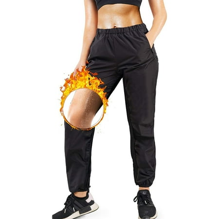 

KUMAYES Sauna Pants for Women High Waist Compression Hot Thermo Sweat Workout Fitness Training Exercise Pants(Black X-Large)