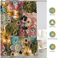 thumbnail image 6 of Touchbetter Extra Long Boho Shower Curtain - Bohemian Chic Floral Ethnic Style Printed Flowers Fabric Cloth Shower Curtain Set with 12 Hooks Bathroom Decor Bathtub Curtain, 72"×84", 6 of 6
