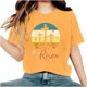 thumbnail image 1 of Camisetas de Cuello de Tripulación de Manga Corta para las Mujeres Cartas de Impresión de Pascua Camiseta de Manga Corta, Spandex de Poliéster, 1 of 5