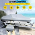 thumbnail image 6 of VEVOR Waterproof Boat Cover, 20'-22' Trailerable Boat Cover, Beam Width up to 106" Hull Cover Heavy Duty 210D Marine Grade Polyester Mooring Cover for Fits V-Hull Boat with 5 Tightening Straps, 6 of 9