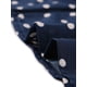 thumbnail image 5 of Camiseta De Manga Corta Con Cuello Peter Pan Y Lunares Para Mujer Azul Oscuro L, 5 of 5