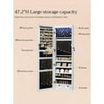 thumbnail image 5 of 6 LEDs Mirror Jewelry Cabinet 47.2-Inch Tall Lockable Wall/Door Mounted Jewelry Armoire Makeup Perfume Holder Organizer with Mirror Makeup Perfume 2 Drawers White, 5 of 7