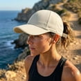 thumbnail image 6 of Quick Dry Hat Unstructured Athletic Baseball Cap Lightweight Running Golf Cap for Women Men, Beige, 6 of 6