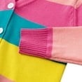thumbnail image 6 of 2-7T Kids Girls Rainbow V Neck Cardigan Long Sleeve Children Button Sweater Knit Tops Fall Winter Clothes, 6 of 8