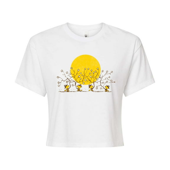 Peanuts - Woodstock Marshmallows - Juniors Cropped Cotton Blend T-Shirt