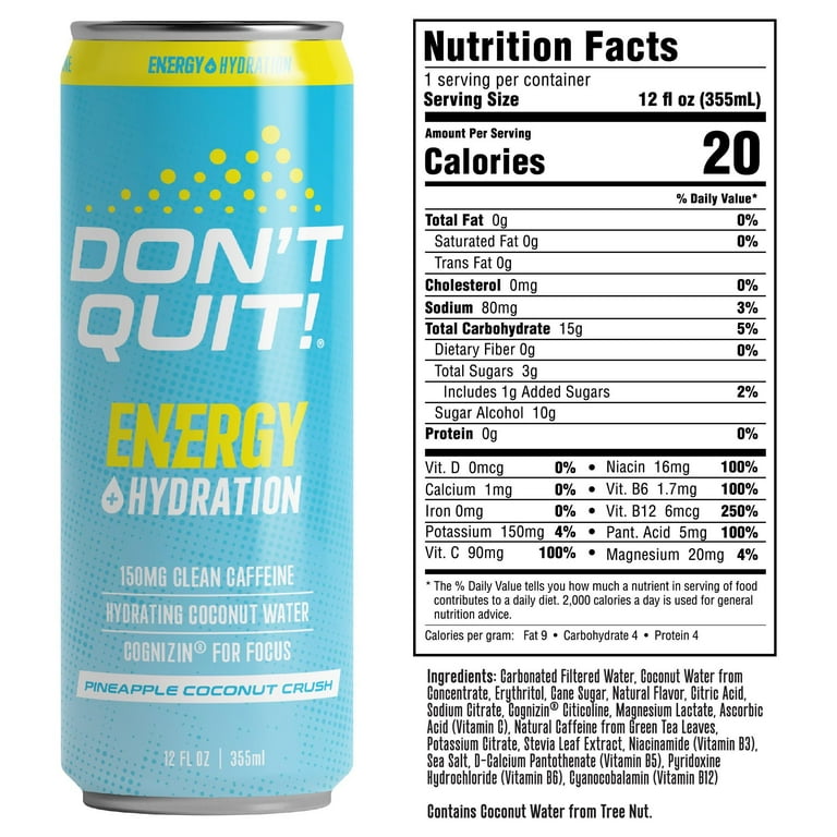 Don't Quit Clean Energy Plus Hydration Pineapple Coconut Crush