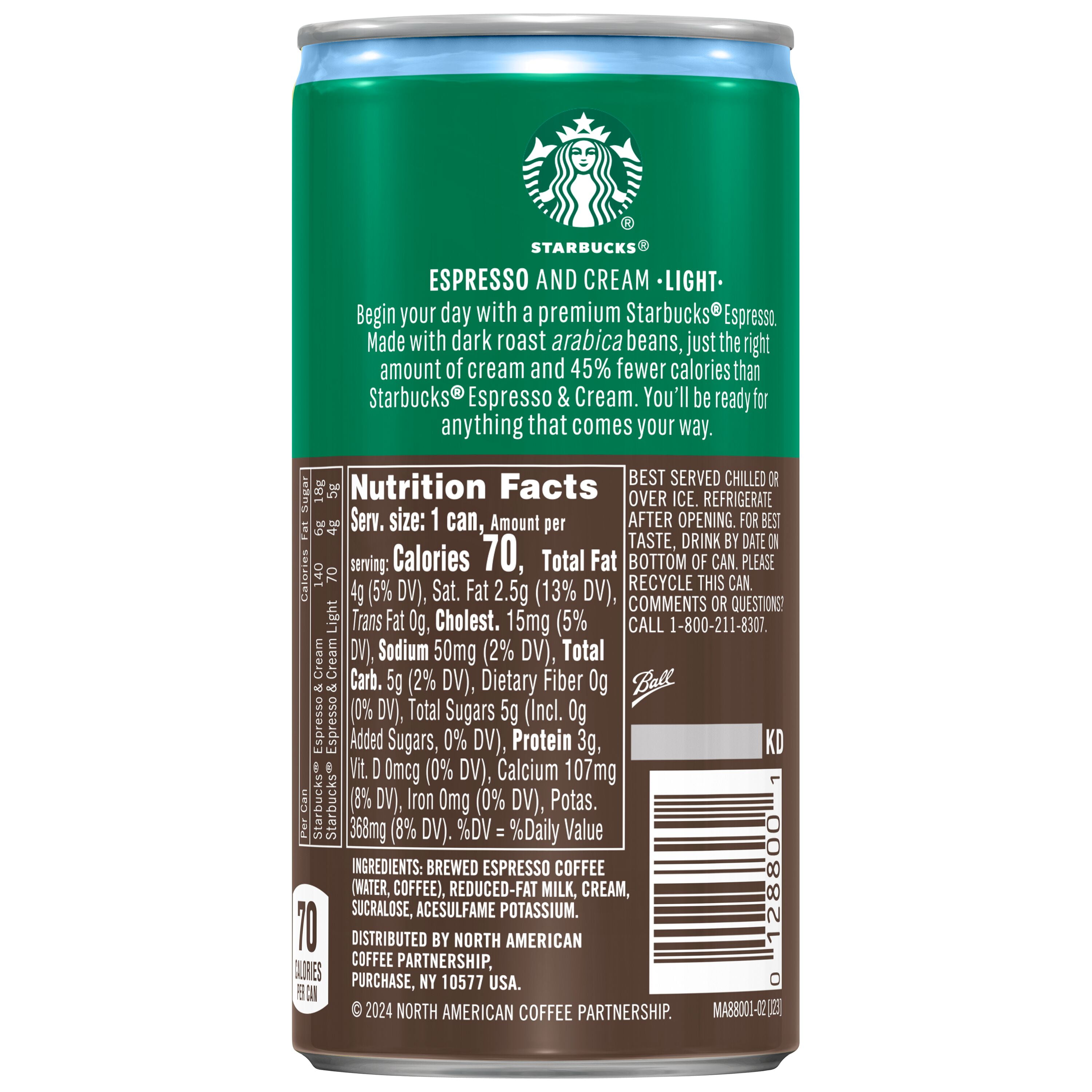 Starbucks Doubleshot Espresso & Cream Light Premium Coffee 6.5 oz