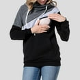 thumbnail image 2 of Xudanell Women Nursing Hoodie Sweatshirt Long Sleeved Patchwork Multifunctional Breastfeeding Maternity Tops Casual Clothes Grey XL, 2 of 4