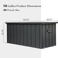 thumbnail image 6 of 150 Gallon Outdoor Deck Storage Box, XL Waterproof Outdoor Storage,  Lockable Pool Storage Bins for Garden Patio Pool, Dark Gray, 6 of 7