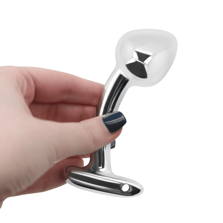 Curved Metal Butt Plug for P-Spot & Anal Stimulation | Control Handle |  Accessory Opening | Durable Aluminum Alloy | Easy to Clean | Beginners &  Experienced Users | Anal Plug | Medium - Walmart.com