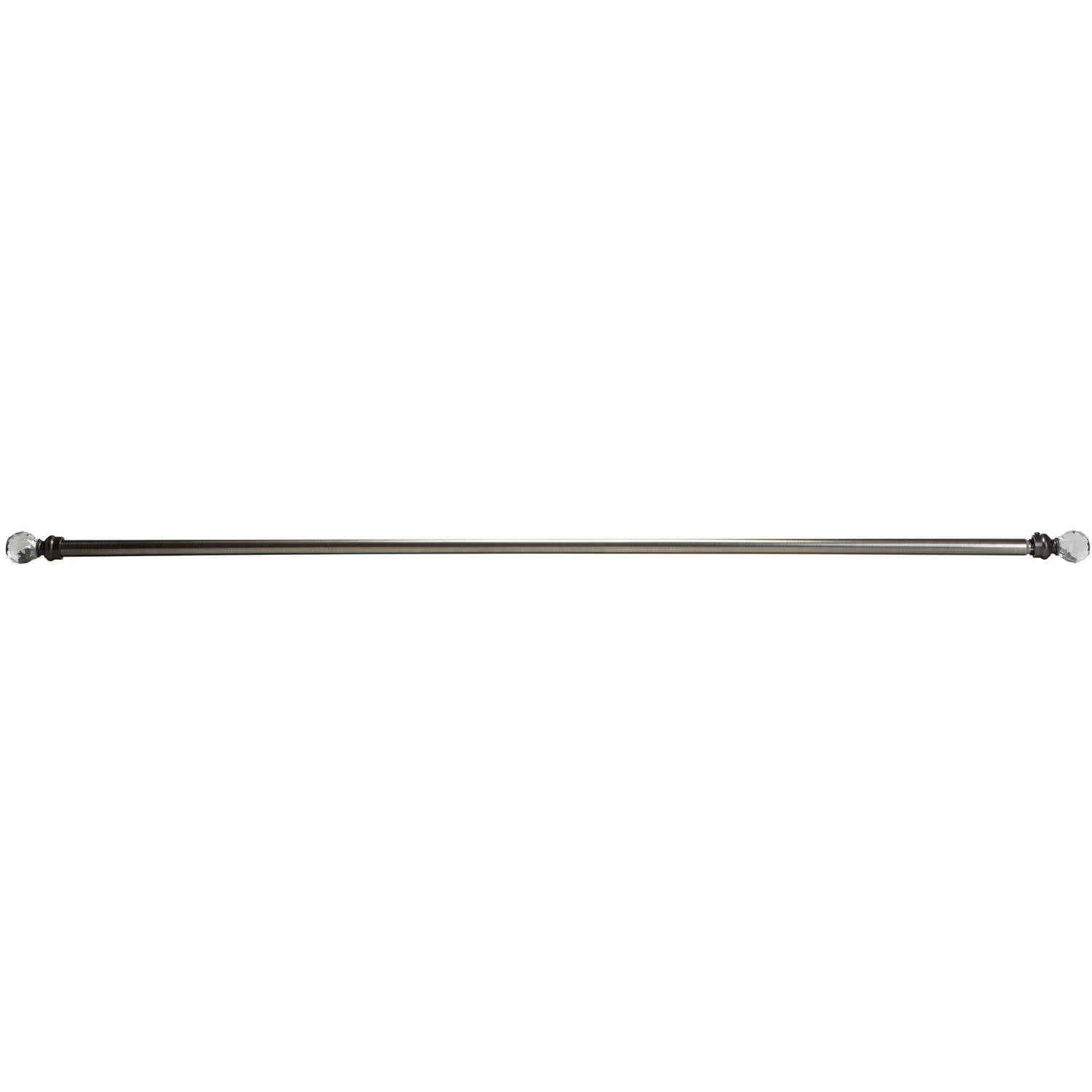 Home Details Crystal Ball Expandable Curtain Rod 86"-120" in Satin Nickle