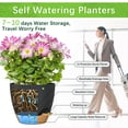 thumbnail image 3 of FIASON 6 Pack Self Watering Plant Pots, Black with Brown Base, 5/5.5/6/6.5/7/8 Inch, with Watering Lip, Drainage Holes & Removable Saucer, for Indoor Outdoor Garden House Plants, 3 of 10