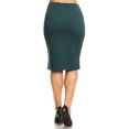 thumbnail image 3 of Moa Collection Women's Plus Size Casual Stretch Pull On Bodycon Pencil Midi Skirt, 3 of 6