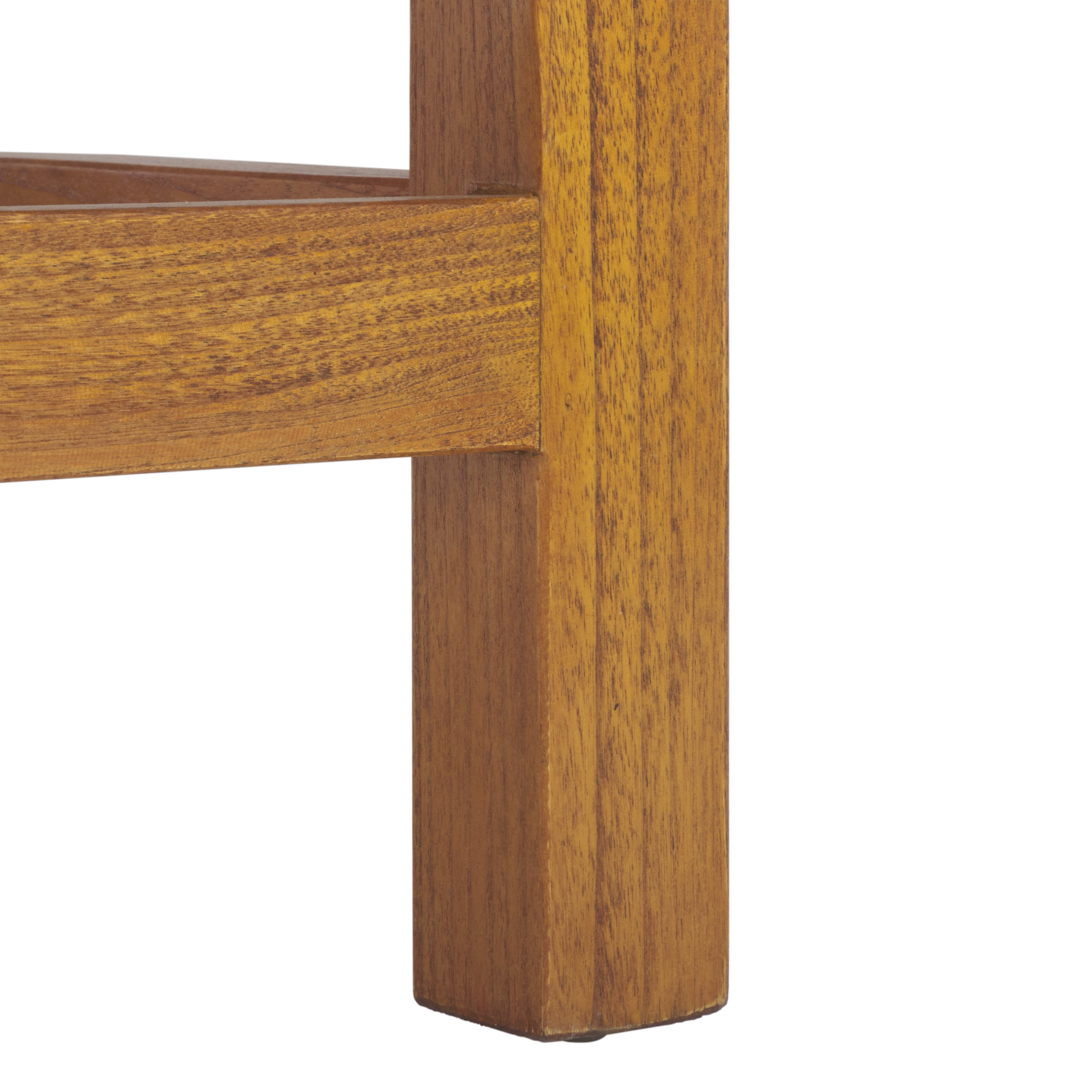 Safavieh Couture Cryslene Teakwood Upholstered Bench, Natural/White