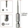 thumbnail image 2 of HUGFEGWE Torx Screwdriver Bits, T5 Magnetic Torx Head Screw Driver Bit, with 1/4 Inch Hex Shank, 50mm Length S2 Steel Screw Driver Kit Tools, for Repair Work, 10 Pcs CJB91-22859, 2 of 8