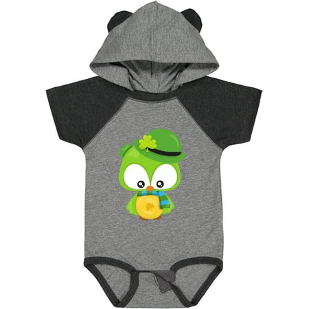 

Inktastic Saint Patrick s Day Owl Clovers Leprechaun Hat Gift Baby Boy or Baby Girl Bodysuit