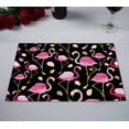 thumbnail image 2 of PKQWTM pink flamingos black Kitchen Dining Table Mats Placemats Size 12x18 Inches, Set of 2 Pieces, 2 of 2