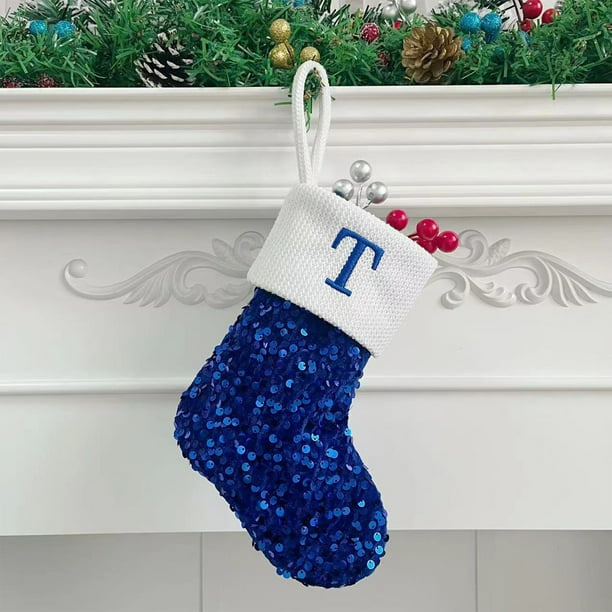 Calcetines con letras navideñas, calcetines sólidos de lana con colgante, adornos navideños, bolsas de regalo, calcetines para mujer.
