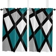thumbnail image 5 of Blue Green Black Grey Geometric Square Curtain Home Decoration Living Room Short Curtains Window Treatments For Kitchen Bedroom, 5 of 6