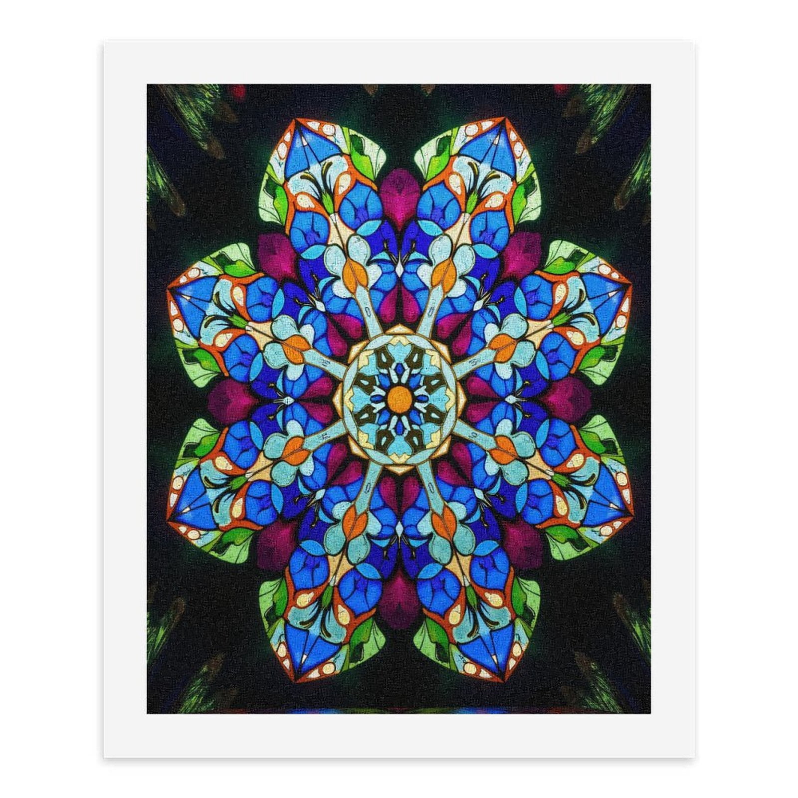 Paint By Numbers Kit for Adults Beginner - DIY Colorful Stained Glass Mandala Art Canvas Painting Kits for Adults, Frameless Paint By Number for Adults for Home Wall Decor 16x20 Inch
