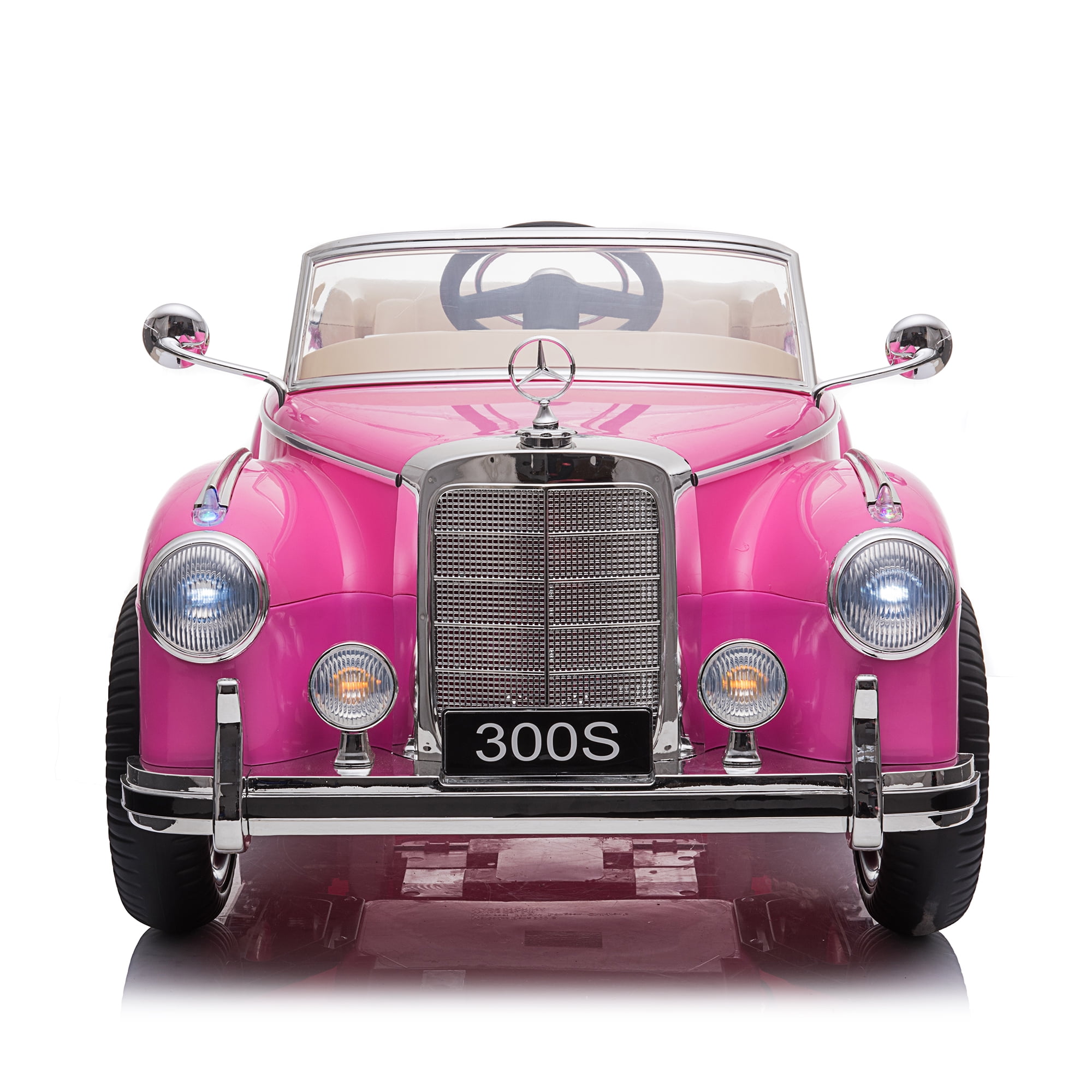 Kepooman 12V Kids Electric Ride on Cars, Electric Vehicle for Children with Remote Control/Music Player-Injection Pink Mercedes 300S