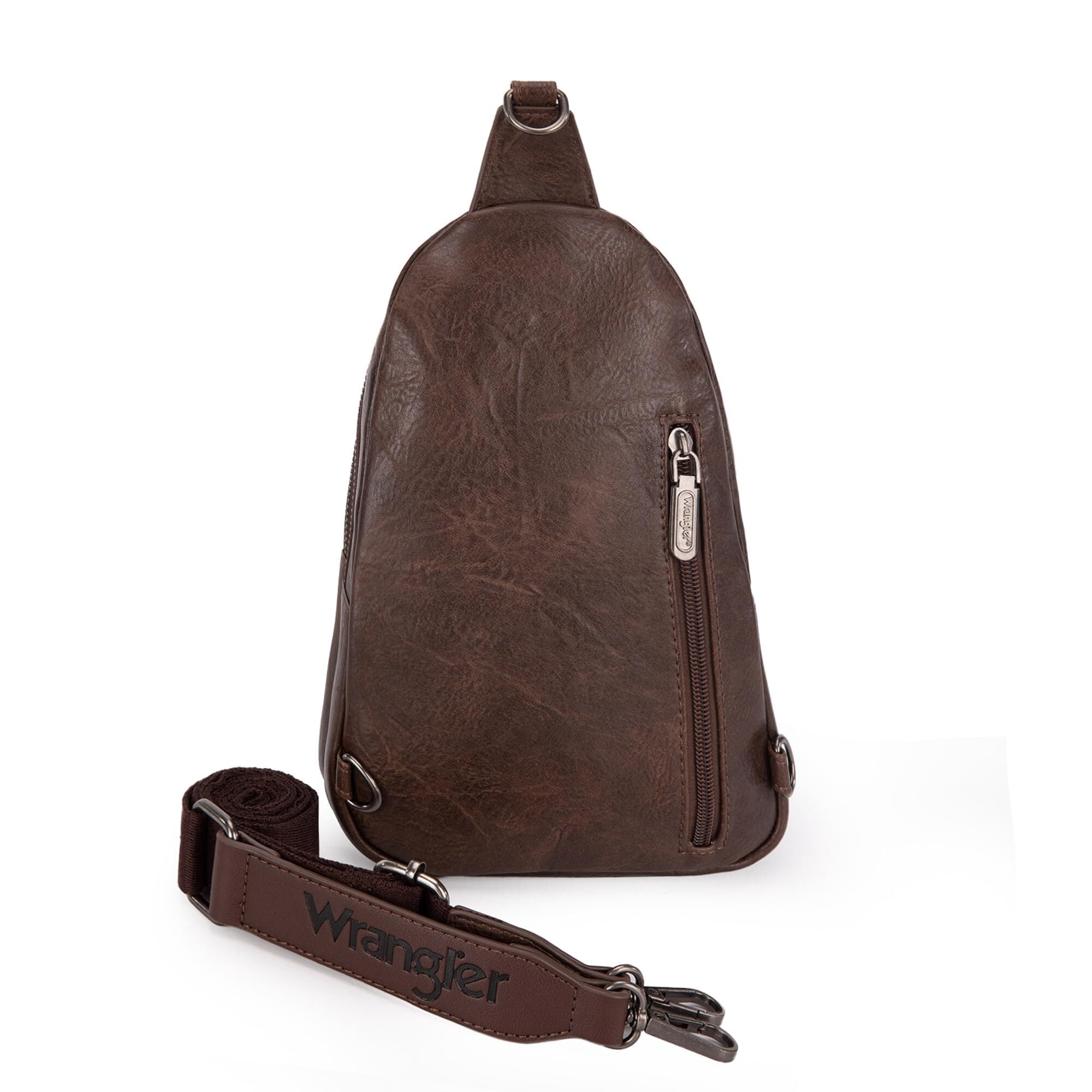 Wrangler Small Crossbody Sling Bags for Women Fanny Packs Chest Bag for Travel Gift, Coffee