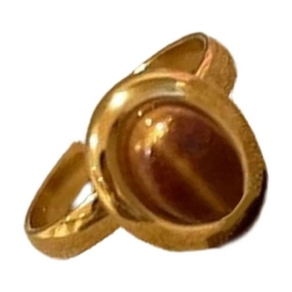 KCAHPAN Sophisticated Geometric Rings with Brown Stone Fashion Party Accessories Natural Gemstones Jewelry for Women