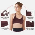 thumbnail image 3 of DREAM SLIM Womens 3 Pack Cross Back Strappy Sports Bra Comfort Medium Impact Bralette Wireless Yoga Workout Bras, 3 of 7