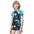 thumbnail image 2 of Demon Slayer Muichiro Tokito Boys 2-Piece Swimsuit Set, Short Sleeve Rash Guard & Swim Trunks, 2 of 7
