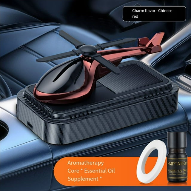 Diffuseur de Parfum pour Voiture, Désodorisant Intérieur d'Avion Solaire, Parfum de Voiture Rouge