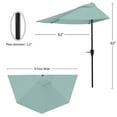 thumbnail image 2 of Pure Garden 9ft Half Umbrella for Balcony, Porch, or Deck, Dusty Green, 2 of 7