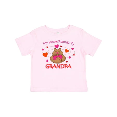 

Inktastic Heart Belongs to Grandpa Gift Baby Girl T-Shirt