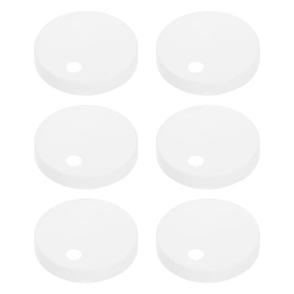 LOLIPPYY 6-Pack White Plastic Toilet Seat Hinge Screw Covers Universal Fit Caps for Bathroom Hardware
