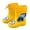Yellow, variant on GobdXE Kids Rain Boots Waterproof Nonâ Lightweight 3D Police Car Decor Drawstring Rain Booties Easy On off Outdoor Mud Boots for Boys Girls Light Blue,8-9 Years