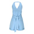thumbnail image 6 of Bzhegqhd Women's Solid Color Sleeveless Casual Suit Women's Sleeveless V-neck Top/Shirt Set, 6 of 8