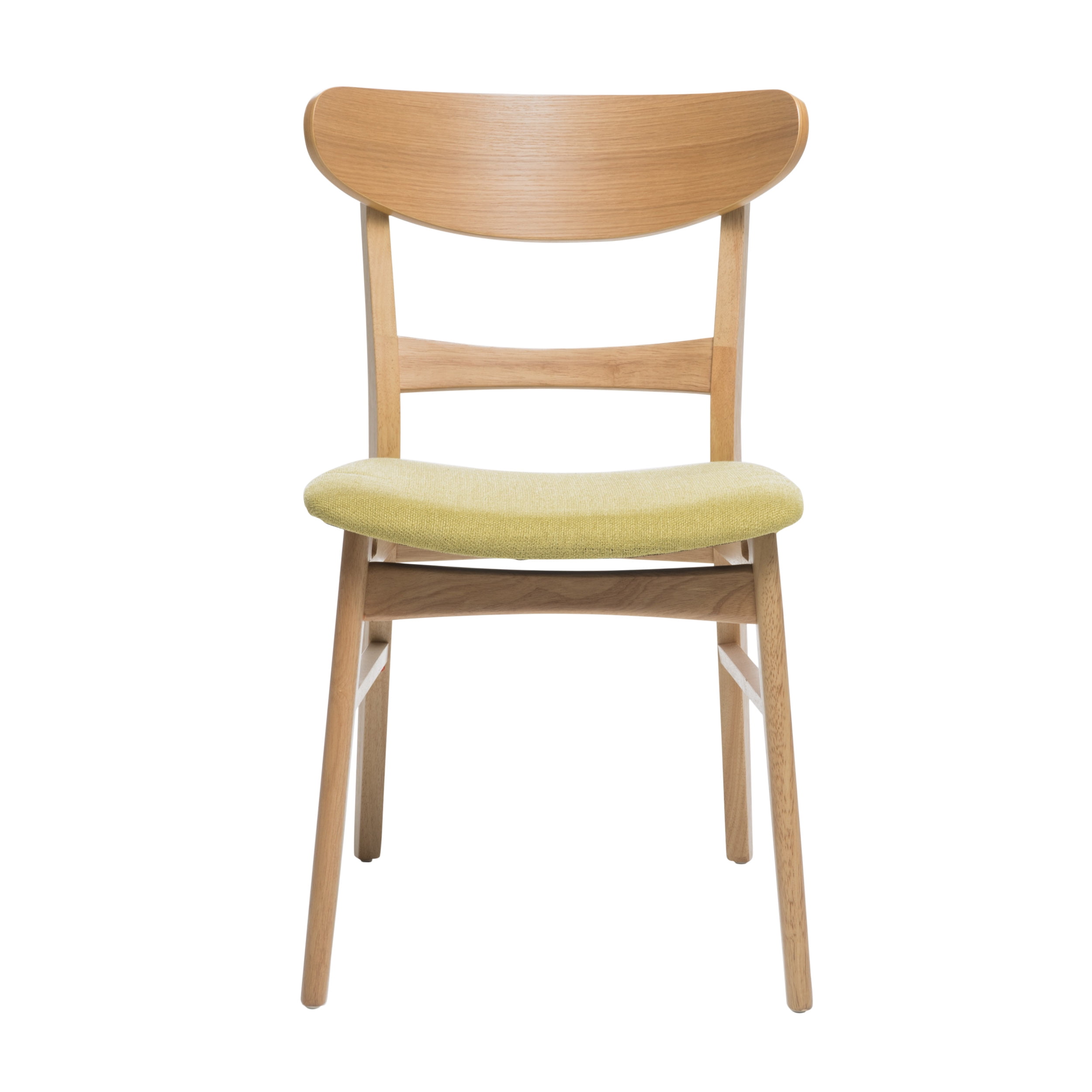 Noble House Lydia Mid-Century Modern Fabric Dining Chairs, Set of 2, Green Tea
