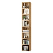 Homfa 8-Tier Wood Bookcase, 71 Tall Storage Cube Organizer with Adjustable Shelves, Nature