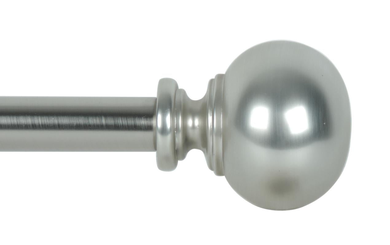 72"144" ADJUSTABLE BRUSHED NICKEL SINGLE 1 INCH DIA. CURTAIN ROD