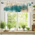 thumbnail image 2 of Abstract Valances for Windows, 42 x 18in, Retro Watercolor Green Modern Rod Pocket Kitchen Valance Curtain Light Filtering Window Treatments for Living Room Bedroom, 1 Panel, 2 of 7