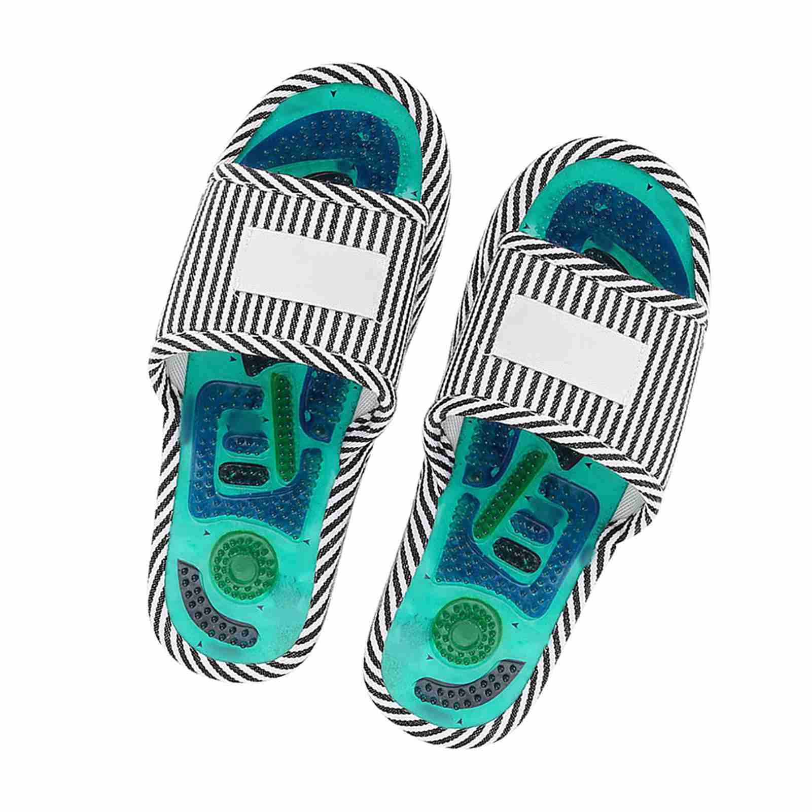 Suodoka Men's Cotton Fabric Magnetic Foot Massage Slippers Portable Therapeutic Reflexology Household Spa Massage Shoes for Pain Relief and Relaxation, Size 39-43